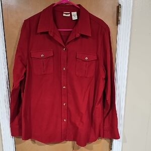L.L. Bean Vibrant Red Cotton Shirt